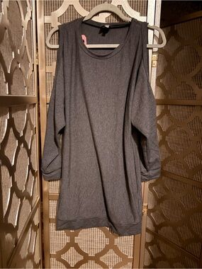 Haute Hippie Charcoal cold shoulder tunic/ Dress